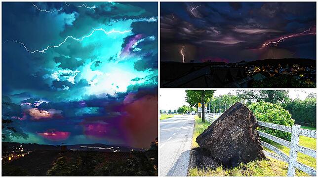 Spektakuläre Bilder liefern das Sommergewitter und seine Folgen wie hier in Stockach, Waldshut-Tiengen und Donaueschingen