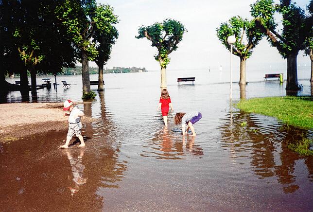 Bild 4: Hochwasser am Bodensee 1999: Diese Leserbilder zeigen das Ausmaß in Konstanz