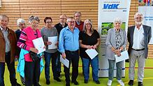Ehrungen beim VdK (von links): Jürgen Storkenmaier, Sieglinde Zimmermann, Erna Grünwald, Astrid Spiegel, Peter Spiegel, Andreas Jeckel, ...