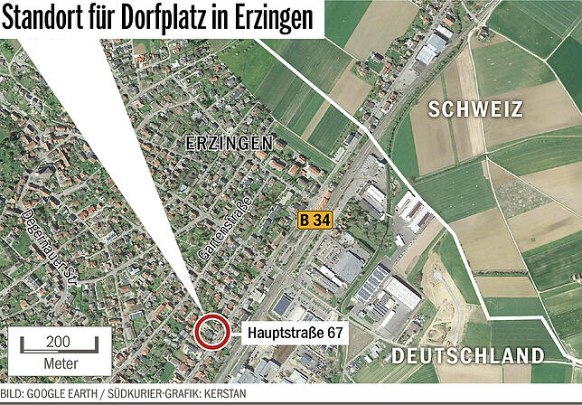 Bild 2: In Erzingen sollen zwei Dorfplätze entstehen &ndash; aber ein Standort sorgt für Diskussionen