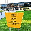 Der Landtag von Baden-Württemberg. Bei einer geheimen Abstimmung ist ein Stimmzettel mit einem Hakenkreuz beschmiert worden.