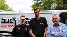 Simon Rahmel (ausgebildeter Elektroniker für Energie- und Gebäudetechnik), Christian Galster (Projektleiter und interimsmäßig für Azubis ...