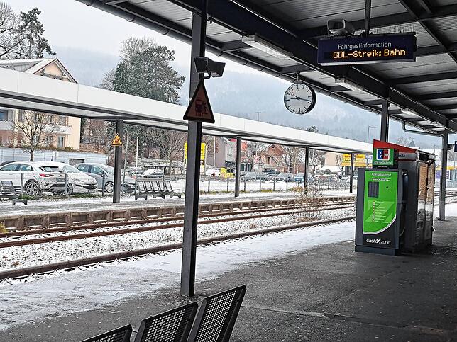 Der Bahnstreik sorgt in Bad Säckingen ebenfalls für einen leeren Bahnsteig.