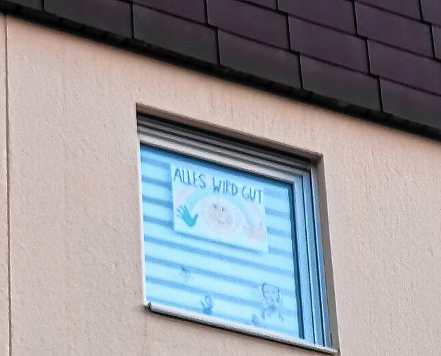 Das von den Brüdern gemalte Bild hängt im Fenster der elterlichen Wohnung und sie hoffen auf viele Nachahmer.