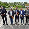 Festakt am Knoten Altbirnau, von links: Andreas Riess (Polizeirevier), der frühere Projektleiter Klaus Nußbaum, Christoph Keckeisen ...
