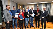 Kreisverbandsdirigent Ralf Vosseler, Steffen Lutz, Marc Uebersohn, Isabell Kropf, Lukas Adis, Michelle Kromer, Claudius Baur, Jürgen ...