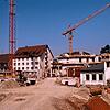 Die Baustelle des Rudolf-Eberle-Platzes mit dem Bau des Kursaals zu Beginn der 80er Jahre. Auf der rechten Seite befindet sich das ...