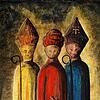 Das Bild von Wolfram Janzer zeigt die drei Hausherren Theopont, Senesius und Zeno.