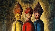 Das Bild von Wolfram Janzer zeigt die drei Hausherren Theopont, Senesius und Zeno.