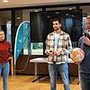 Zur Fußball-Show im Jugendwerk Gailingen (von links): Thomas Welte, Aguska Mnich und Patrick Bäurer.