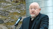 Professor Johannes Dillinger bei seinem Vortrag im Franziskanermuseum. Sein Thema sind die Verbindungen zwischen Gespenstern und ...
