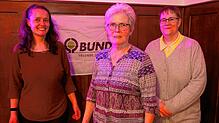 Der Vorstand des BUND (von links) Sonja Baumgartner, Martina Matt und Julia Völker. Bild: Michael Gottstein