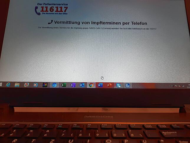 „Vermittlung von Impfterminen per Telefon“: Diesen Hinweis hatten einige Impfwillige bekommen, die gestern über die ...