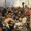 Ilja Repin: &bdquo;Die Saporoger Kosaken schreiben dem türkischen Sultan einen Brief&ldquo; (1891). Für ihren Kampfgeist wurden die ...