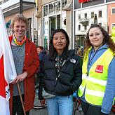 Streikende Erzieherinnen der Kita Rebberg: Alexandra Groß, Tenzin Kanghi und Selina Mitmesser (von links).