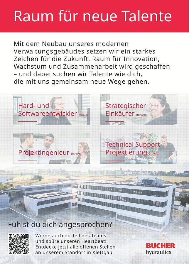 Bild 1: Neues Verwaltungsgebäude der Firma Bucher Hydraulics in Klettgau-Griessen: Einweihung des neuen Verwaltungsgebäudes