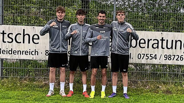 Die Spieler der SG Salem, Justin Kaul (von links), Florian Brode, Fabian Poisel und Elias Holtkamp, sind hochmotiviert.