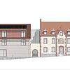 Das Rathaus Stühlingen wird saniert und barrierefrei und erhält einen Anbau. Die Visualisierung zeigt die Fassadenansicht von der ...