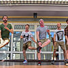 Die Jungs von Voxxclub, Michi, Christian, Bini, Stefan und Flori (von links), singen, tanzen und schuhplatteln bei ihrem Besuch in der ...