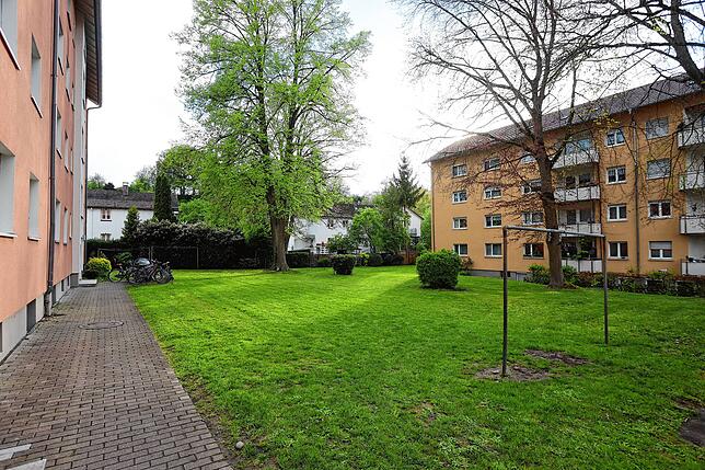 Wo jetzt noch grüne Wiese ist und drei große Bäume stehen, planen die Spitalstiftung und BHS Städtebau günstige Wohnungen für ...