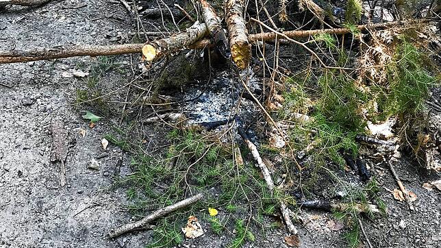 Aus Ästen aus dem Wald ist hier an der Schutzhütte im Osterholz ein Feuer gelegt worden. Bei der aktuellen Dürre kann so etwas einen ...