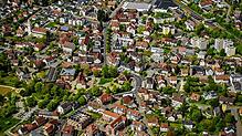 Wo ist er hin? Ein 14-Jähriger ist aus Gottmadingen verschwunden. Die Polizei sucht ihn. Unser Bild zeigt eine Luftaufnahme von Gottmadingen