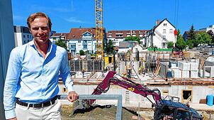 Die Baustelle des elfstöckigen Hochhauses Am Briel 53/57 geht voran. Laut Max Girardelli, Geschäftsführender Gesellschafter von ...