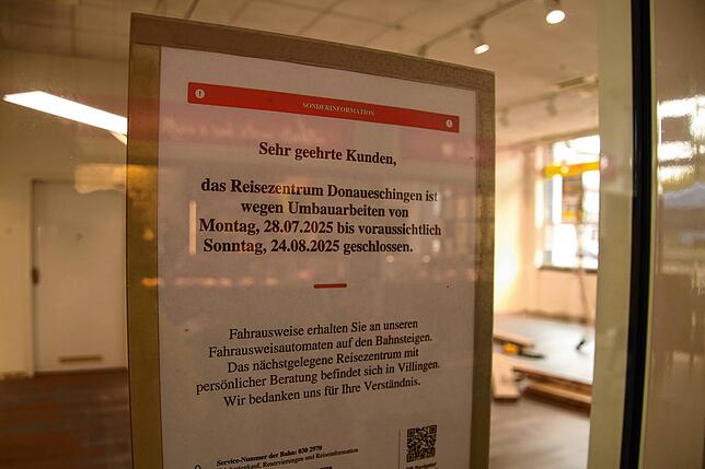 Der Aushang, der über die Schließung informiert.