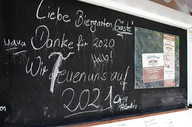 Die Hoffnung schwingt bei diesem Aufschrieb im Biergarten mit, dass zumindest die zweite Hälfte von 2021 keinen Lockdown aufgrund ...