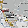 Die neue Deges-Trasse führt zwischen Schwörstadt und Brennet ins Tal und danach wieder nach Norden hinter den Bergsse. Hier im Bereich ...