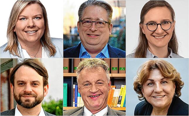 Die Kandidaten für den Wahlkreis Rottweil-Tuttlingen (von links oben): Maria-Lena Weiss (CDU), Mirko Witkowski (SPD), Annette Reif ...