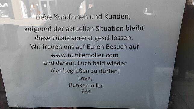 Liebe in Zeiten von Corona: Der Dessous-Spezialist Hunkemöller verkauft in Villingen nichts Neckisches mehr. Schade eigentlich in ...