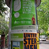 „Niemand darf dich anfassen, wenn du es nicht willst!“: So lautet der Slogan der Plakat-Aktion des Freiburger Vereins ...