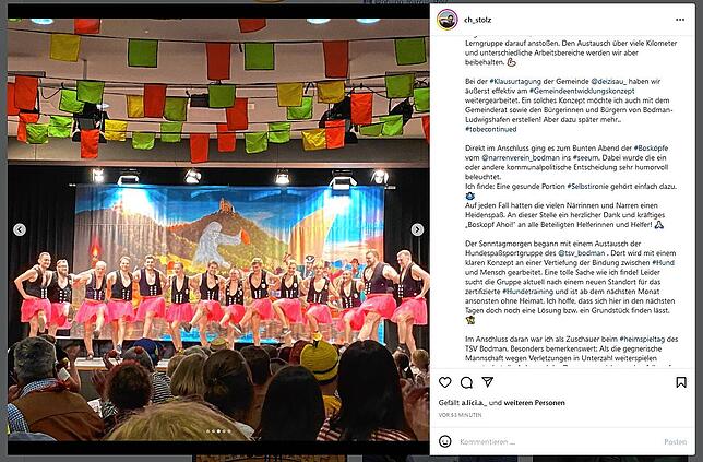 Christoph Stolz berichtet seinen Followern auf Instagramm, wo er in Bodman-Ludwigshafen unterwegs war oder sein wird.