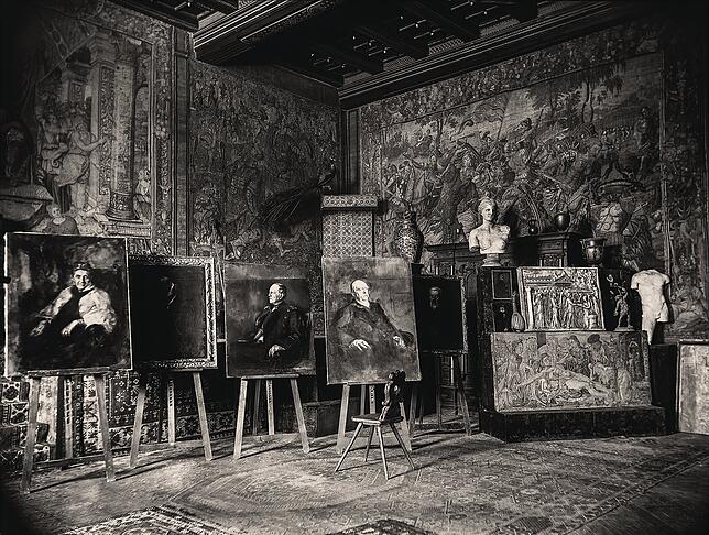 Das Künstleratelier von Franz von Lenbach (1836-1904), fotografiert von Carl Teufel.