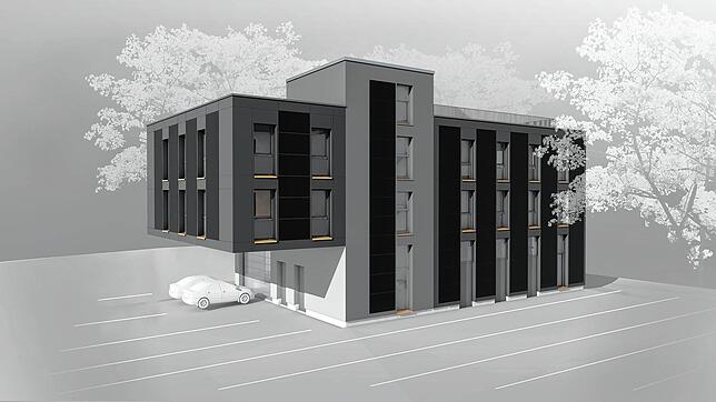So soll es aussehen, das neue Firmengebäude. i+RB Industrie- und Gewerbebau errichtet es nach einem Entwurf von D‘Aloisio Architekten.