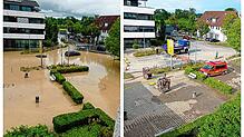Der Eugen-Bolz-Platz am Morgen und am Nachmittag.