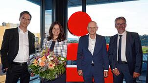 Personelle Veränderungen bei der Sparkasse Hochrhein: Der scheidende stellvertretende Vorstandsvorsitzender David Gerstner (von links) ...