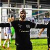 Mann mit Helm und Köpfchen: Der Villinger Mauro Chiurazzi freut sich beim Spiel in Pforzheim über seinen Treffer zum 0:1. Bild: Eibner