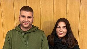 Sie engagieren sich bei der Narrenzunft Murg: Marvin Eckert, der neu gewählte Organisationschef, und Jessica Radic, die neu gewählte ...
