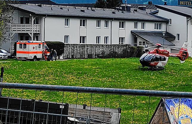 Der Helikopter, mit dem Marvin Weisheit nach Stuttgart geflogen wurde.