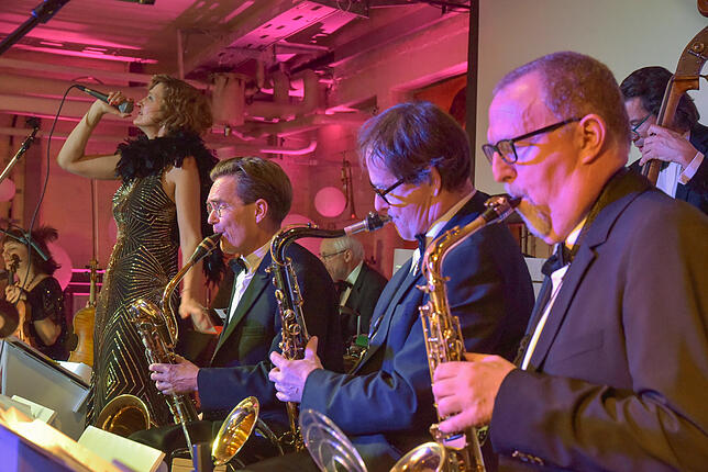 Das Cotton Club Swing Orchestra sorgt beim Konzert im Technikmuseum für beswingte Stunden.