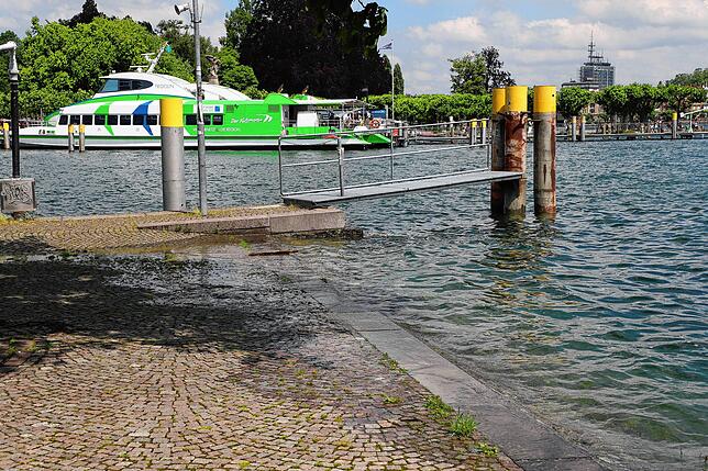 Bild 8: Hochwasser am Bodensee: Wasserstand vor Konstanz erneut über fünf Metern