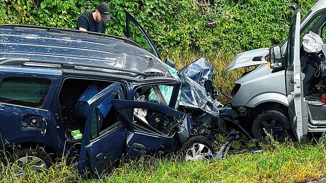 Auf der Landesstraße 219 zwischen Dingelsdorf und Oberdorf sind zwei Fahrzeuge miteinander kollidiert. Die Airbags lösten durch den ...