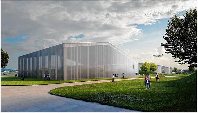 Entwurf der Halle, in der die Landshut ausgestellt werden sollte.