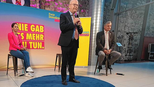 Wahlkampfveranstaltung der FDP in Villingen-Schwenningen: Judith Skudelny (von links), Michael Theurer und Hans-Ulrich Rülke.