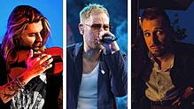 Bei den Sommerkonzerten 2024 in Konstanz werden (von links) Geiger David Garrett, Musiker Peter Fox und Rapper Alligatoah auf der Bühne ...