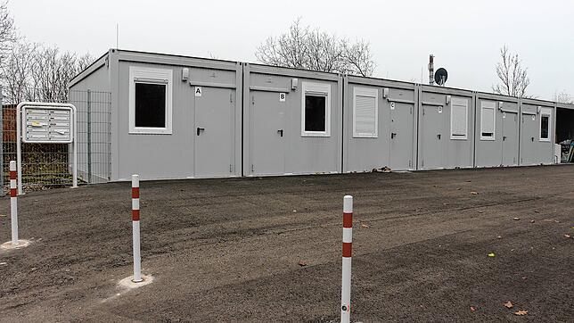 In diesen Wohncontainern im Bannholzer Weg sind die Obdachlosen der Stadt Pfullendorf untergebracht. Die Container sind beheizt.