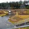 Die Hochwasser-Situation am Rückhaltebecken in Wolterdingen hat sich trotz Regen in der Nach wieder entspannt.