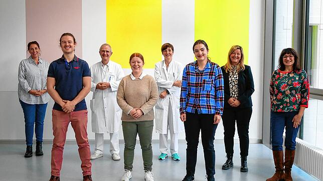 Einige der Beteiligten des Programms (von links): Carina Dettinger (Stabsstelle Gesundheit, Landratsamt), Richard Hoppe (Studierender), ...